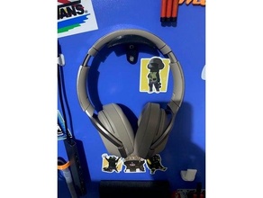 wall holder headphone smooth soft 3d print model - Mito3D