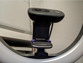 Logitech c270 webcam bague lumière trépied monter adaptateur 3d print model - Mito3D