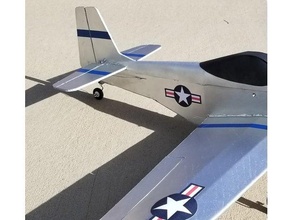 ft p-51 mustang steerable tail wheel flitetest p51 3d print model - Mito3D