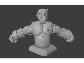 posable kriegaffe busto mono cyborg oscuro caballo gorila Hellboy kriegaffen Miguel mignola 3d print model - Mito3D