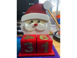 Natale conto rovescia cubi v1 Avvento calendario decorazione santa claus 3d print model - Mito3D