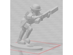 1 100 british 8th army infantry charging 3d print model - Mito3D