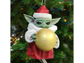 bebek Yoda Noel süs Babyyoda Sarı mandaloryalı mando star savaşlar 3d print model - Mito3D