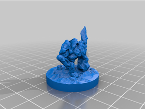 stone golem 28mm 32mm 3dprintable dnd dnd5e mini miniature dungeons dragons elemental frostgrave miniatures support pathfinder rpg supportless tabletop game gaming 3d print model - Mito3D