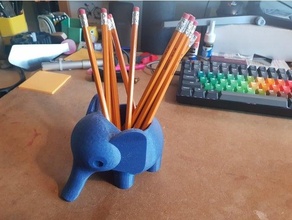 elephant pen pot 3d print model - Mito3D