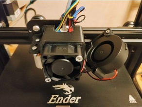 ender 3 v2 fan duct 5015 cooling bltouch mount creality 3d print model - Mito3D