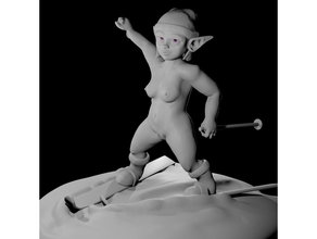 goblin ragazza sport invernali sciare dnd dungeon draghi figura miniatura nsfw inverno 3d print model - Mito3D