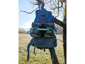 makita backpack mount 4 pack holder blower lawnmower leaf 36v 18v osprey zealot 3d print model - Mito3D