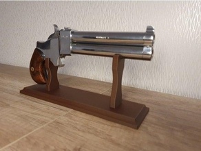 Derringer pistolet supporter titulaire soutien grand fusil favoriser plaqué bois 3d print model - Mito3D