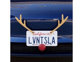 license plate reindeer kit car christmas decoration frame rudolph 3d print model - Mito3D
