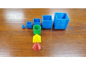 hueco formas volumen básico cono cubo cilindro pirámide 3d print model - Mito3D