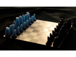 frustum conception échecs pièces jeu plateau Jeu minimaliste support soutiens soutien 3d print model - Mito3D