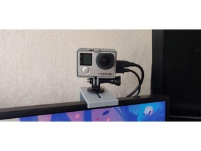 webcam mount gopro & smartphone dock 3d print model - Mito3D
