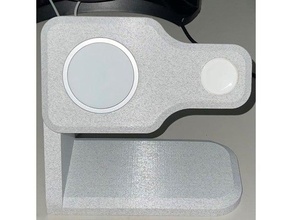überarbeitet Apfel iPhone magsafe sehen Laden Stand Remix Airpods Profi kabellos Ladegerät 3d print model - Mito3D