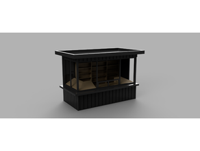 1 87 h0 newspaper stand kiosk 187 scale building 3d print model - Mito3D