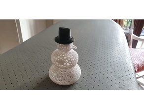 snowman ornament voronoi style 3d print model - Mito3D