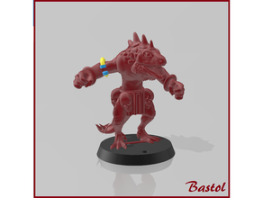blood bowl kroxigor - champion big guy bloodbowl fantasy football lizardmen miniature saurian skink skinks starplayer 3d print model - Mito3D