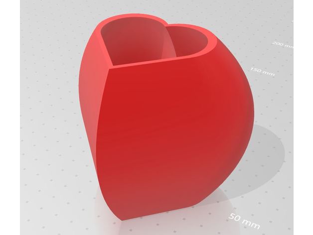 Herz Vase herz Mütter 3D print model - Mito3D