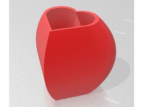 corazón florero madres día 3d print model - Mito3D