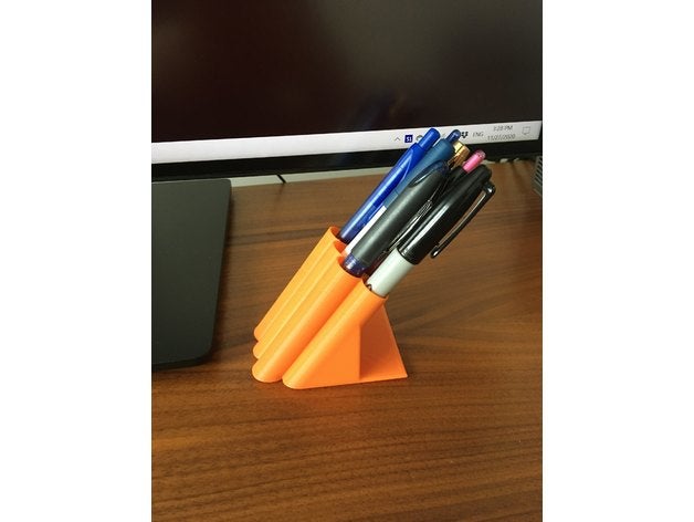 slanted pen holder 3D print model - Mito3D