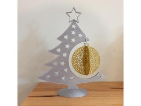 large christmas bauble display tree decoration ornament easy gift navidad noel support pretty xmas 3d print model - Mito3D