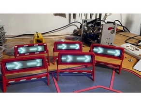 poteau indicateur affichage direction 114 LED afficher travaux routiers échelle 3d print model - Mito3D