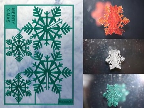 x-mas snowflake card christmas colorfabb postcard xmas 3d print model - Mito3D