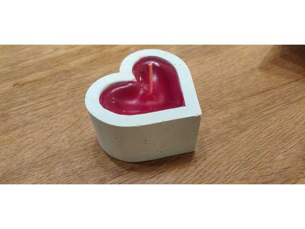hormigón corazón vela molde 3D print model - Mito3D