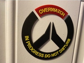 overwatch cartello 3d logo disturbare gioco 3d print model - Mito3D