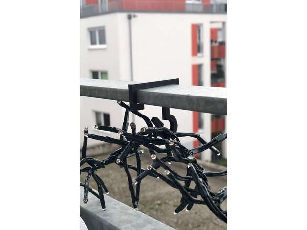 gancho varandas corrimão Balkon haken aufh dedo gel nder 40x11mm Natal decoração luz ar livre 3D print model - Mito3D