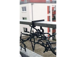 gancho balcones barandilla balkon haken aufh dedo gel nder 40x11mm Navidad decoración ligero aire libre 3d print model - Mito3D