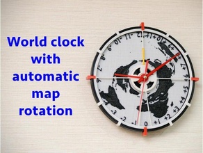 clock automatic map rotation clock wall clock clock 3d print model - Mito3D