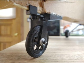 rc avión cola direccion rueda cachorro vuelo prueba posterior timón sencillo neumático 3d print model - Mito3D