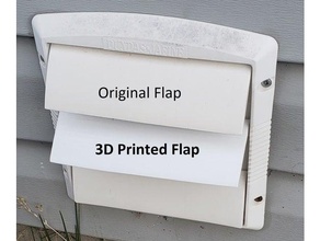 washer dryer vent flap 165x59mm 625x225in 3d print model - Mito3D