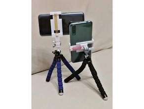 phone holder rubber band gopro mount iphone landscape portrait smartphone tripod 3d print model - Mito3D