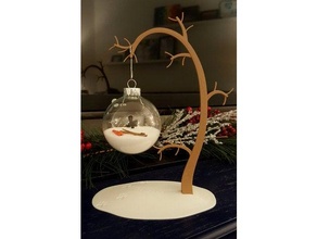 ornament christmas tree stand balls charlie brown decoration hang paw tracks xmas 3d print model - Mito3D