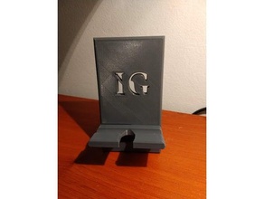 ig initials holder phone stand 3d print model - Mito3D