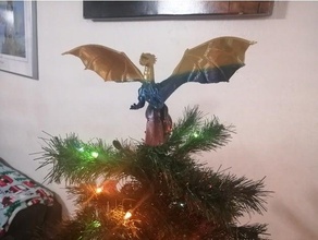 dragon Noël arbre topper décoration 3d print model - Mito3D