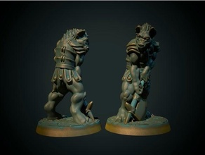 gnoll 28mm supportless fdm friendly dnd dungeons dragons figurine hyena miniature tabletop 3d print model - Mito3D