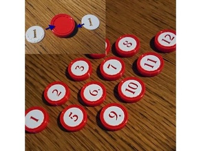 snap coin juego mesa monedas dnd losas números tokens 3d print model - Mito3D