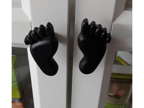kapı topuz foot shaped kolu ayak pedikür 3d print model - Mito3D
