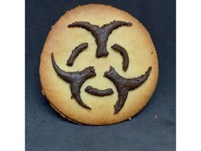 rischio biologico biscotto taglierina logo cookiecutter 3d print model - Mito3D