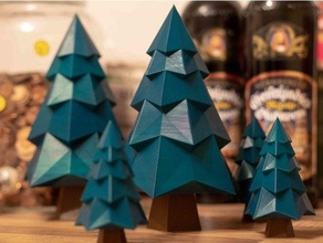 Natale albero decorazione vacanza vacanze lowpoly poli scultura stilizzato 3d print model - Mito3D