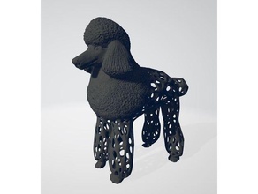 bruxa poodle Voronoi 3d modelo cão 3d print model - Mito3D