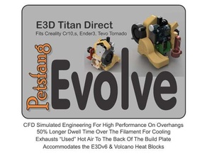 petsfang evolve e3d titan direct & e3dv6 hotend cr10 ender3 tevo tornado 3d print model - Mito3D
