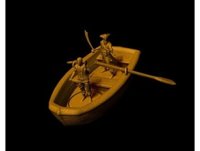 wooden boat dnd dungeons dragons miniature mount naval pirate tabletop transport 3d print model - Mito3D