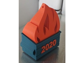 2020 contenedor basura ornamento doble color angular Navidad 3d print model - Mito3D