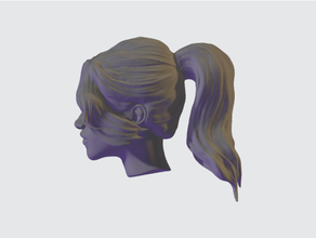 ponytail hair 3dkitbash gaming hairstyle kitbash kitbashing tabletop 3d print model - Mito3D