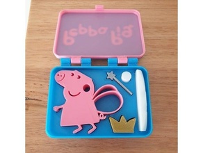 peppa cerdo caja 3dprintbunny niños juguete tv Navidad fácil regalo apoyo 3d print model - Mito3D