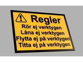 touch tools swedish sign signs warning 3d print model - Mito3D